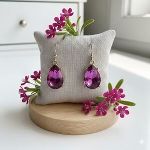 Magenta Teardrop Earrings